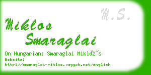 miklos smaraglai business card